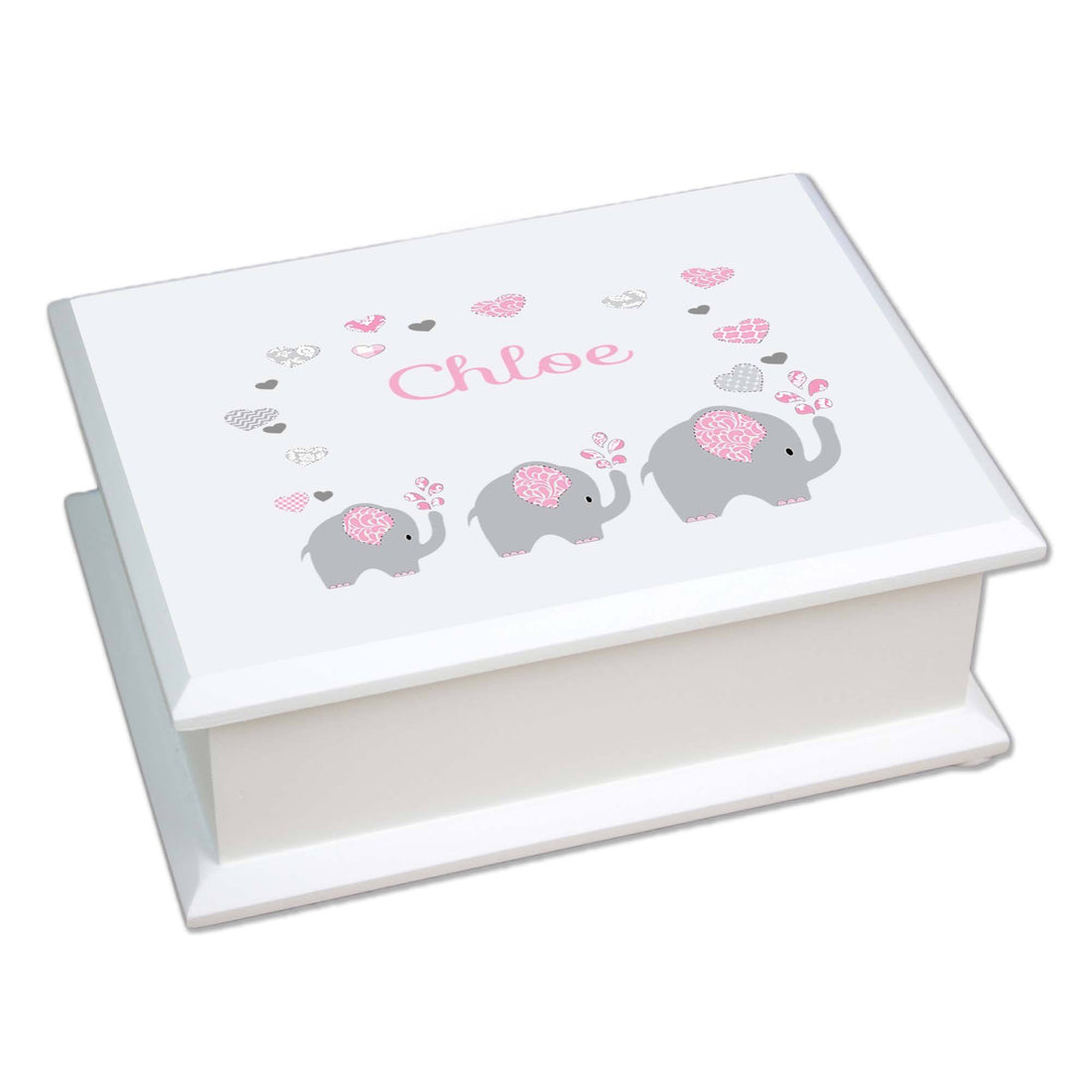 Lift Top Jewelry Box - Pink Elephant - MyBambino.com
