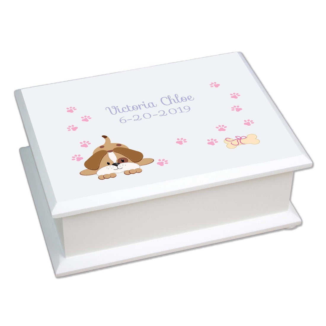 Lift Top Jewelry Box - Pink Puppy - MyBambino.com