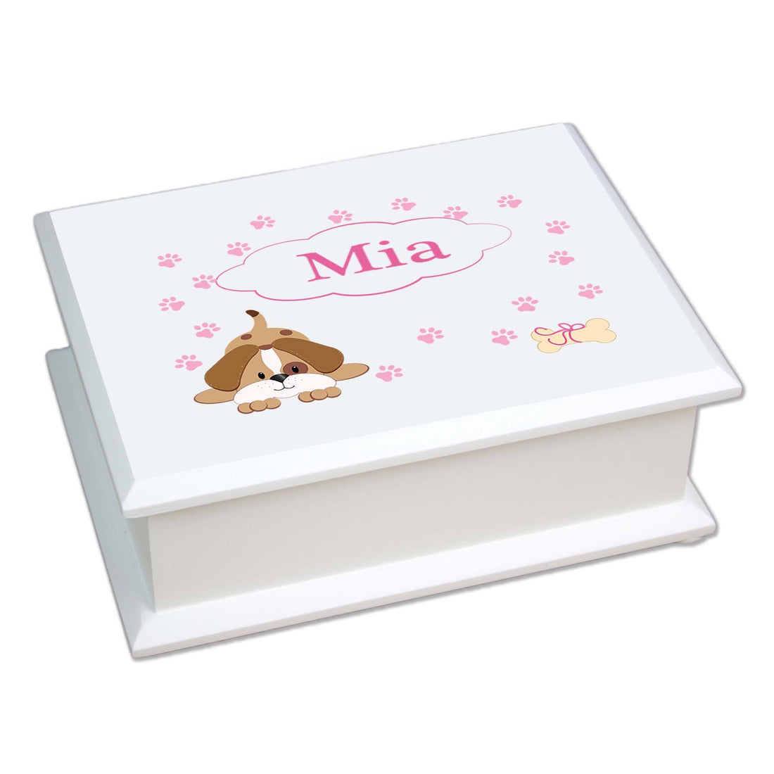 Lift Top Jewelry Box - Pink Puppy - MyBambino.com