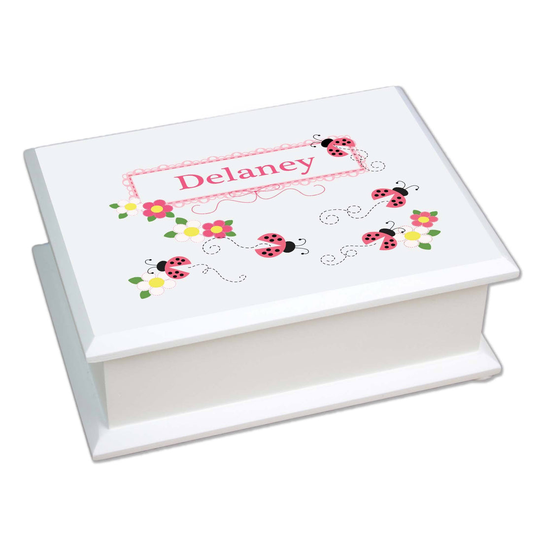 Lift Top Jewelry Box - Pink Ladybugs - MyBambino.com