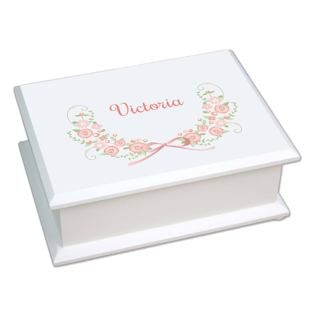 Lift Top Jewelry Box - Blush Floral Garland - MyBambino.com