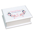 Navy Pink Floral Cross Lift Top Jewelry Box - MyBambino.com