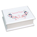 Navy Pink Floral Cross Lift Top Jewelry Box - MyBambino.com