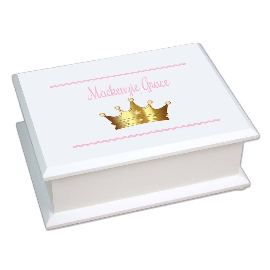 Lift Top Jewelry Box - Pink Crown - MyBambino.com