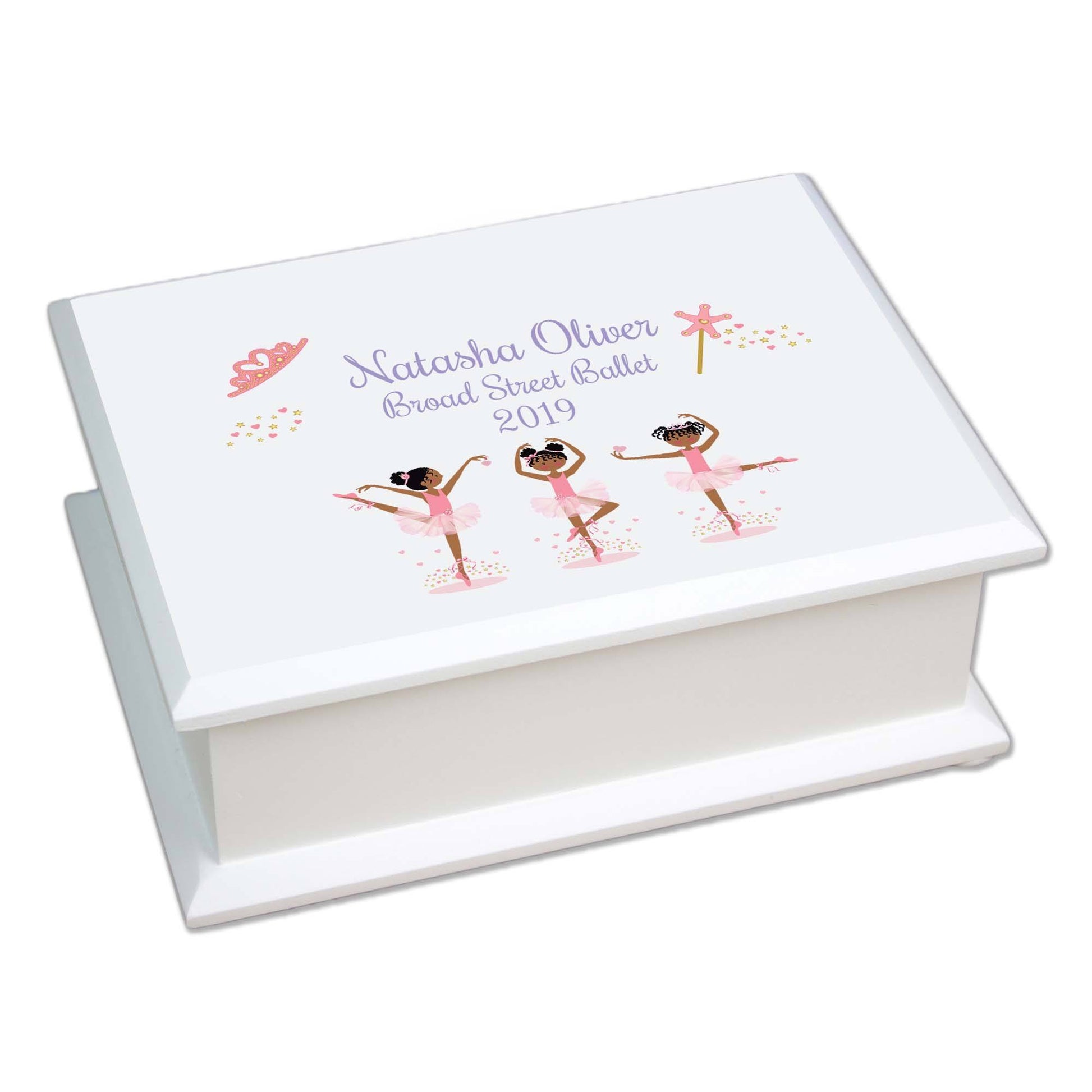 Lift Top Jewelry Box - African American Ballerina - MyBambino.com