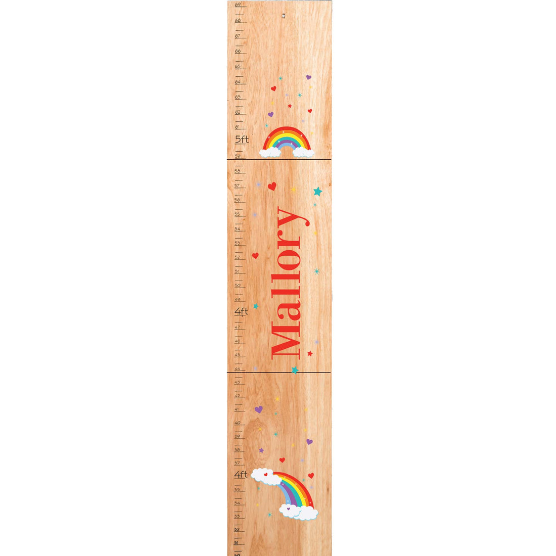 Personalized Natural Growth Chart With Rainbow Primary Design