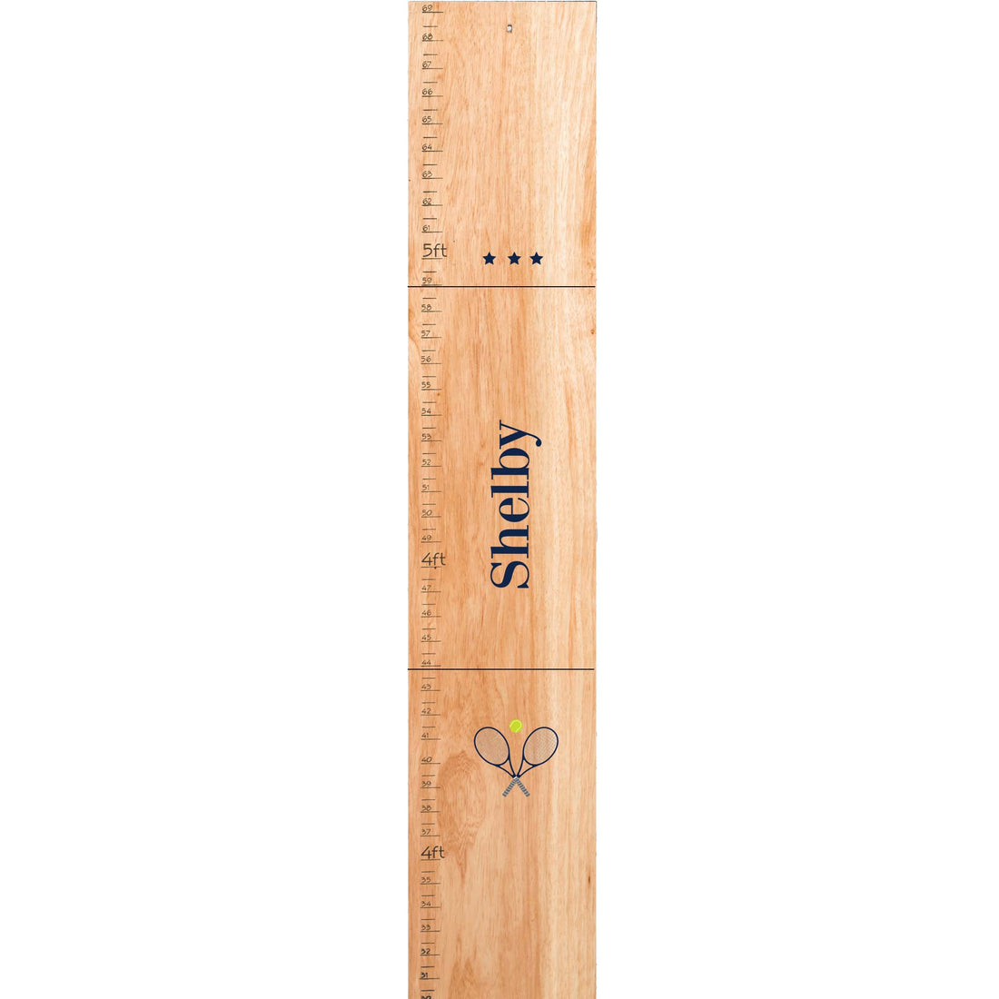 Personalized Natural Growth Chart With Tennis Design