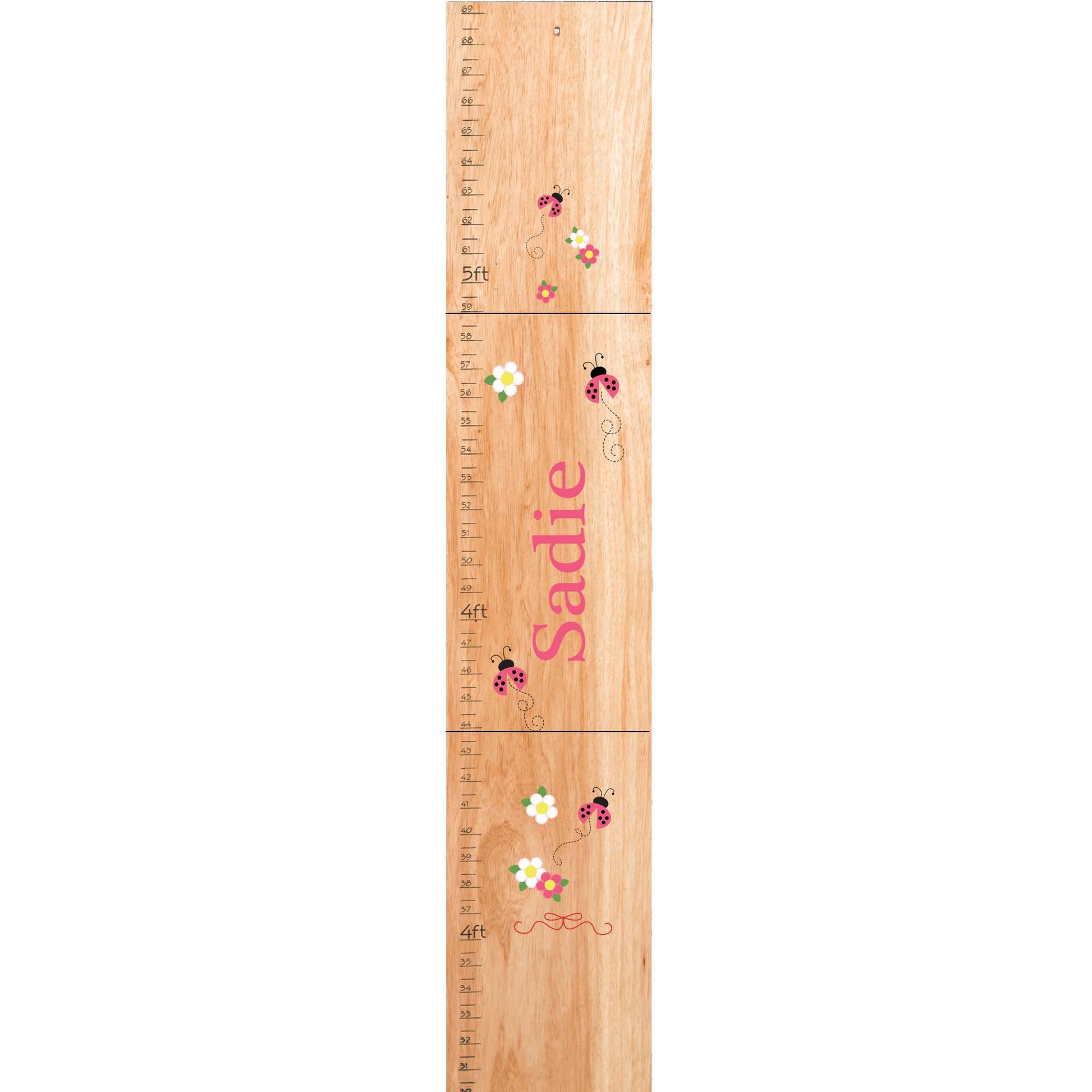 Natural Pink Ladybug Growth Chart - MyBambino.com