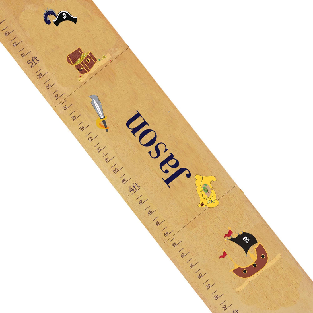 Personalized Natural Growth Chart With Pirates Design