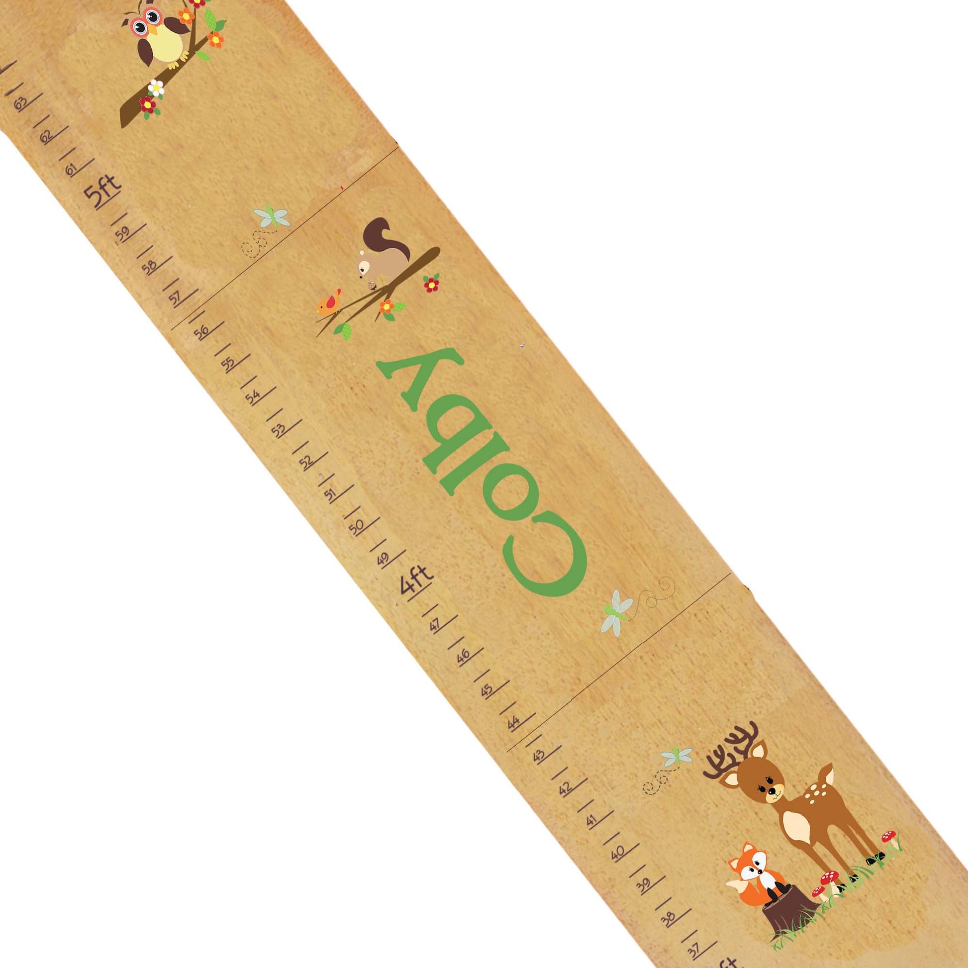 Personalized Natural Growth Chart With Woodland Green Design