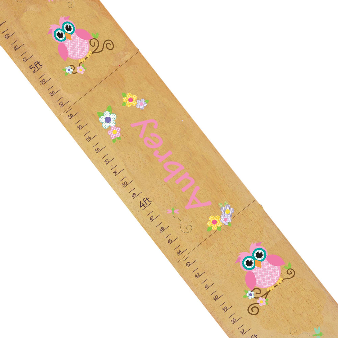 Personalized Natural Growth Chart With Calico Owl Design