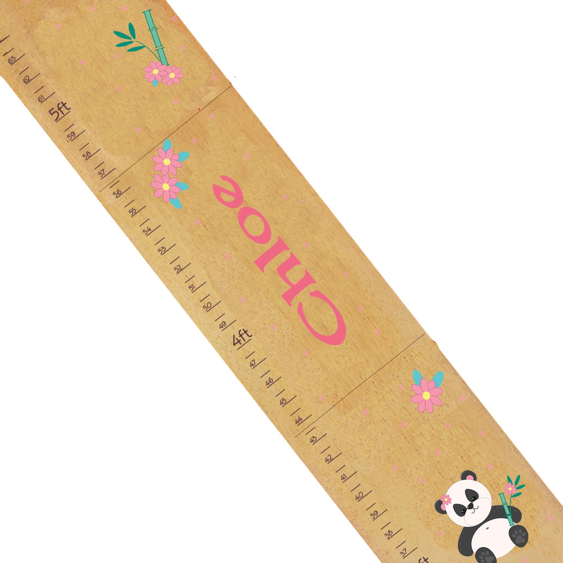 Natural Wooden Growth Chart - Panda Bear - MyBambino.com