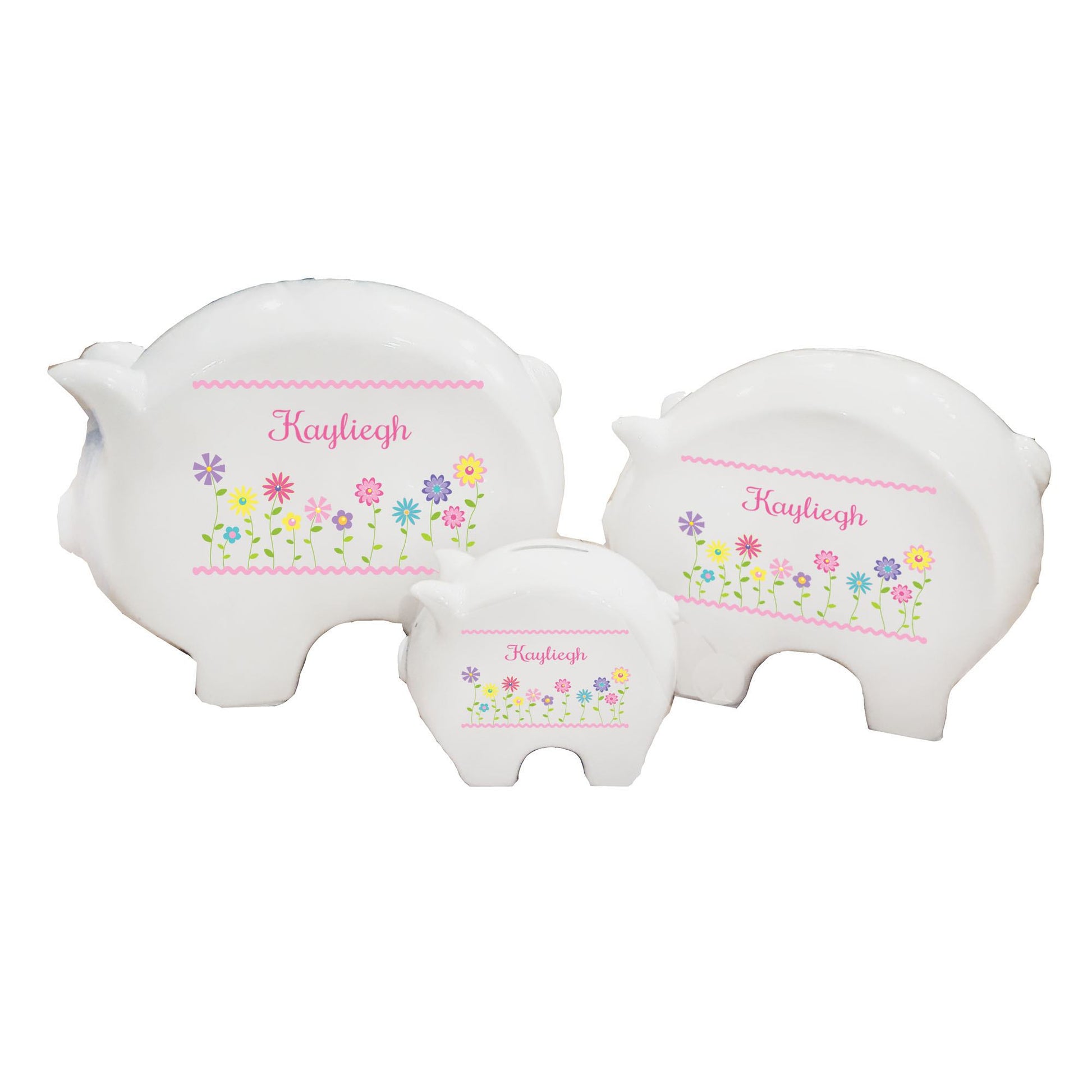 Personalized Piggy Bank - Stemmed Flowers - MyBambino.com