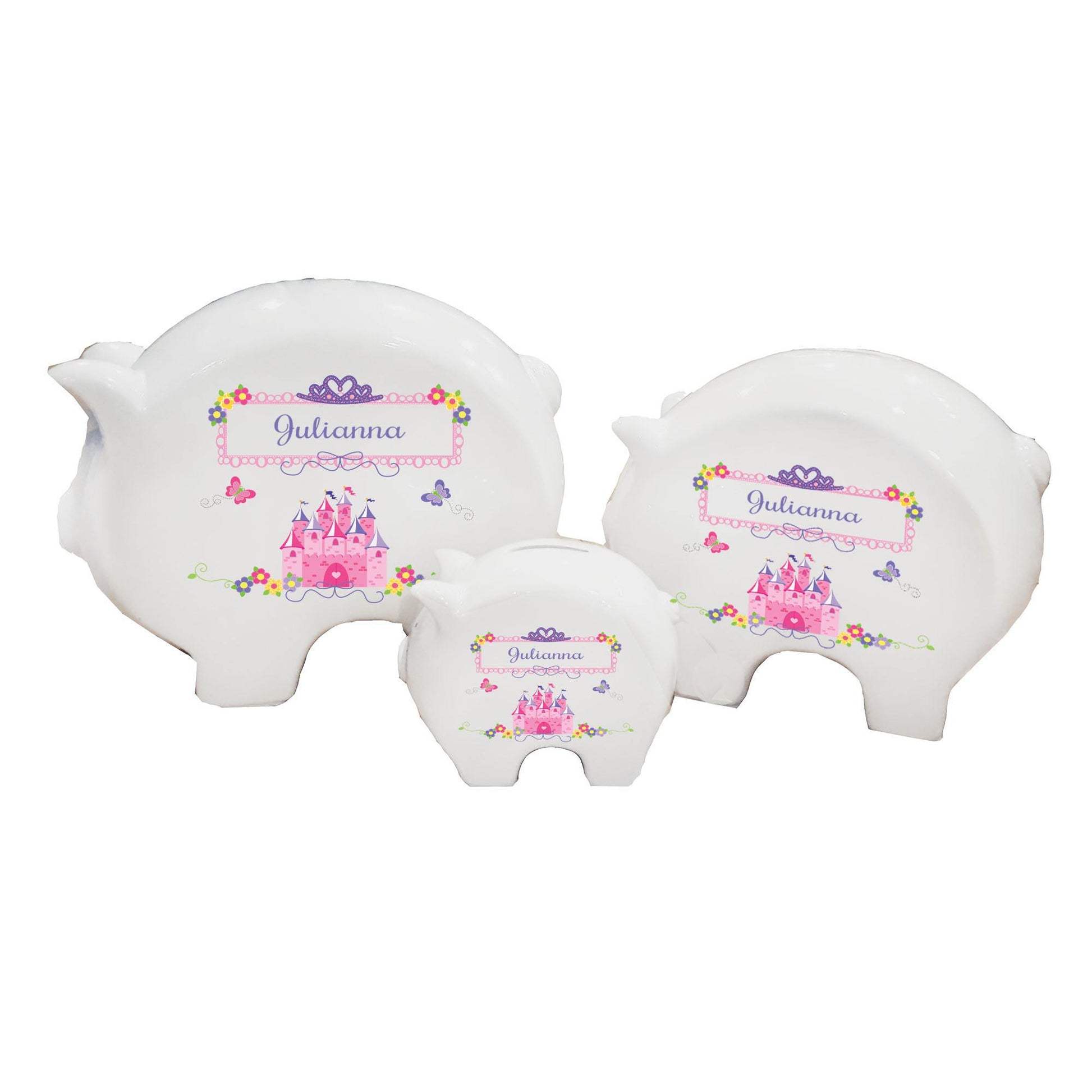 Personalized Piggy Bank - Princess Castle - MyBambino.com