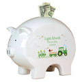 Personalized Piggy Bank - Green Tractor - MyBambino.com
