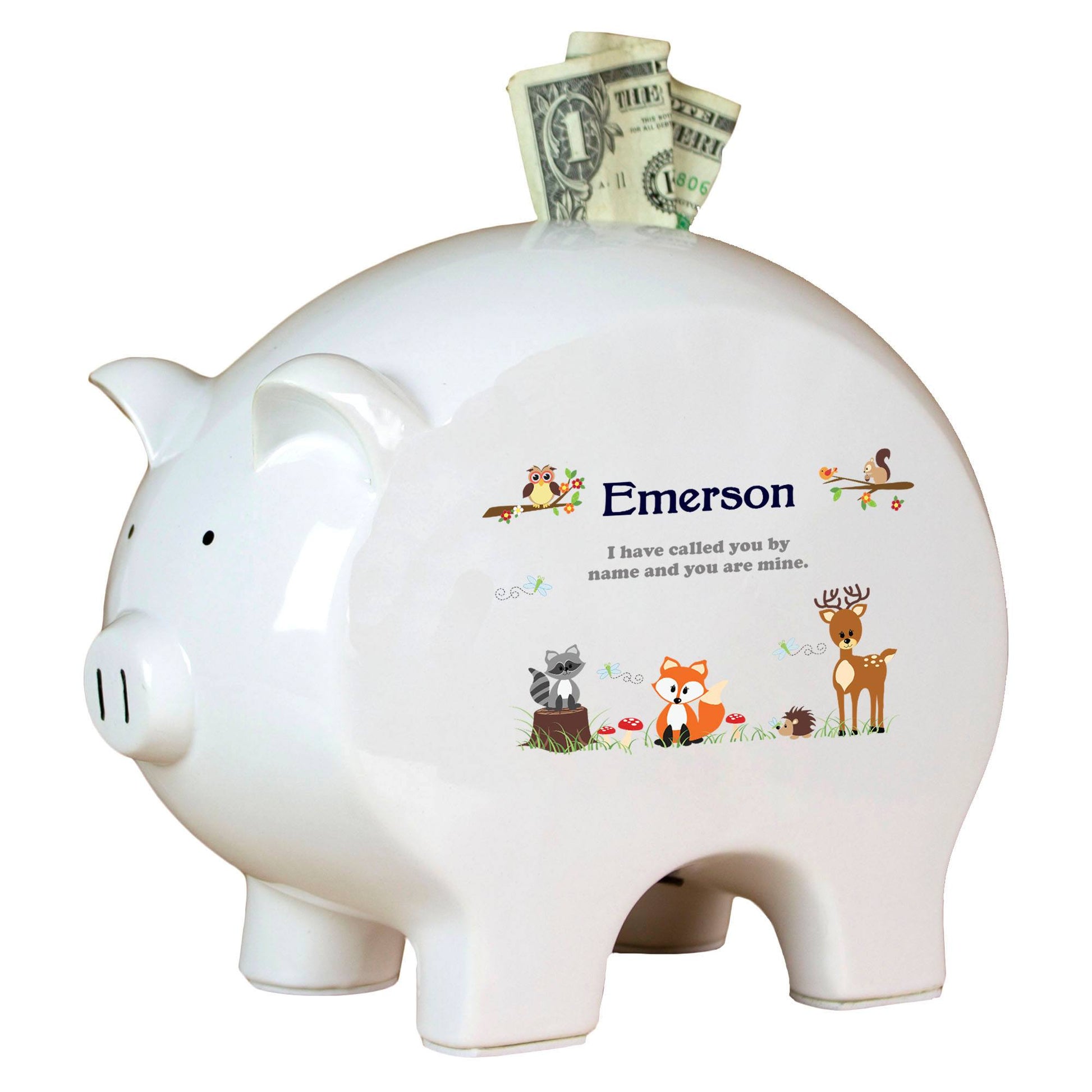 Personalized Piggy Bank - Woodland - MyBambino.com