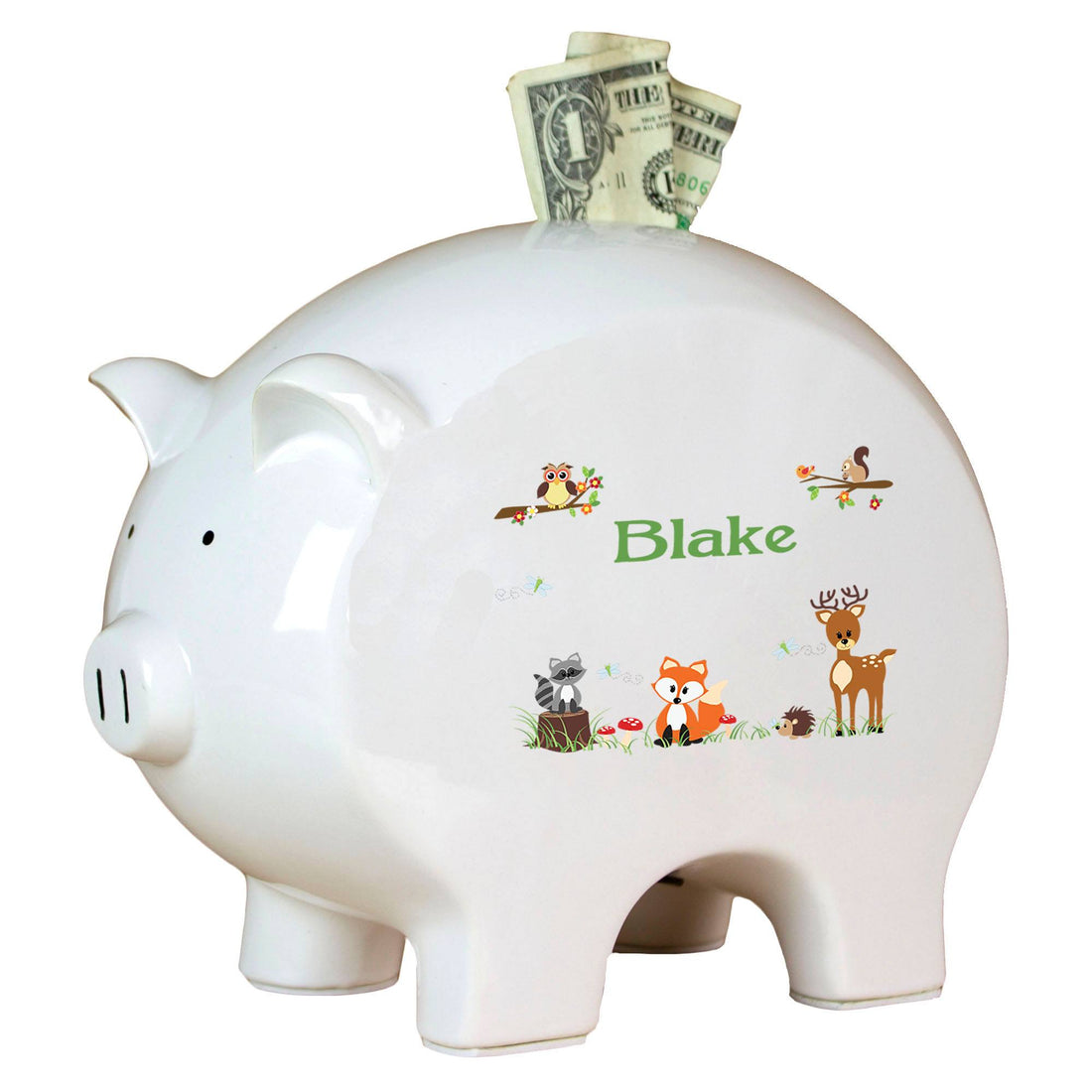 Personalized Piggy Bank - Woodland - MyBambino.com