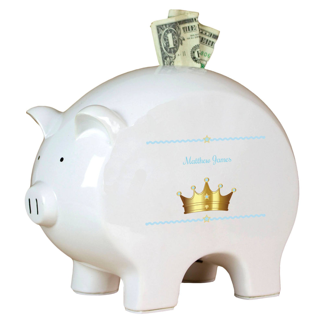 Personalized Piggy Bank - Prince's Crown - MyBambino.com