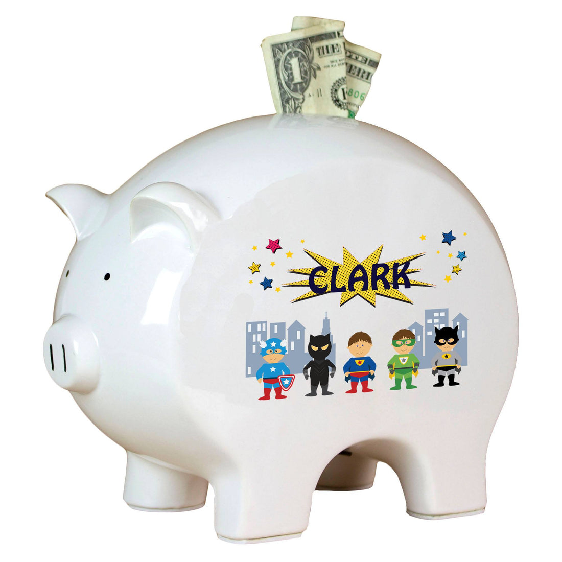 Personalized Piggy Bank - Superhero - MyBambino.com