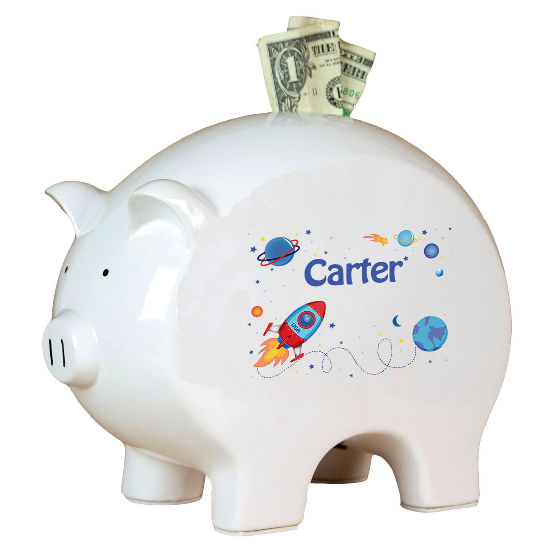 Personalized Piggy Bank - Rocket - MyBambino.com