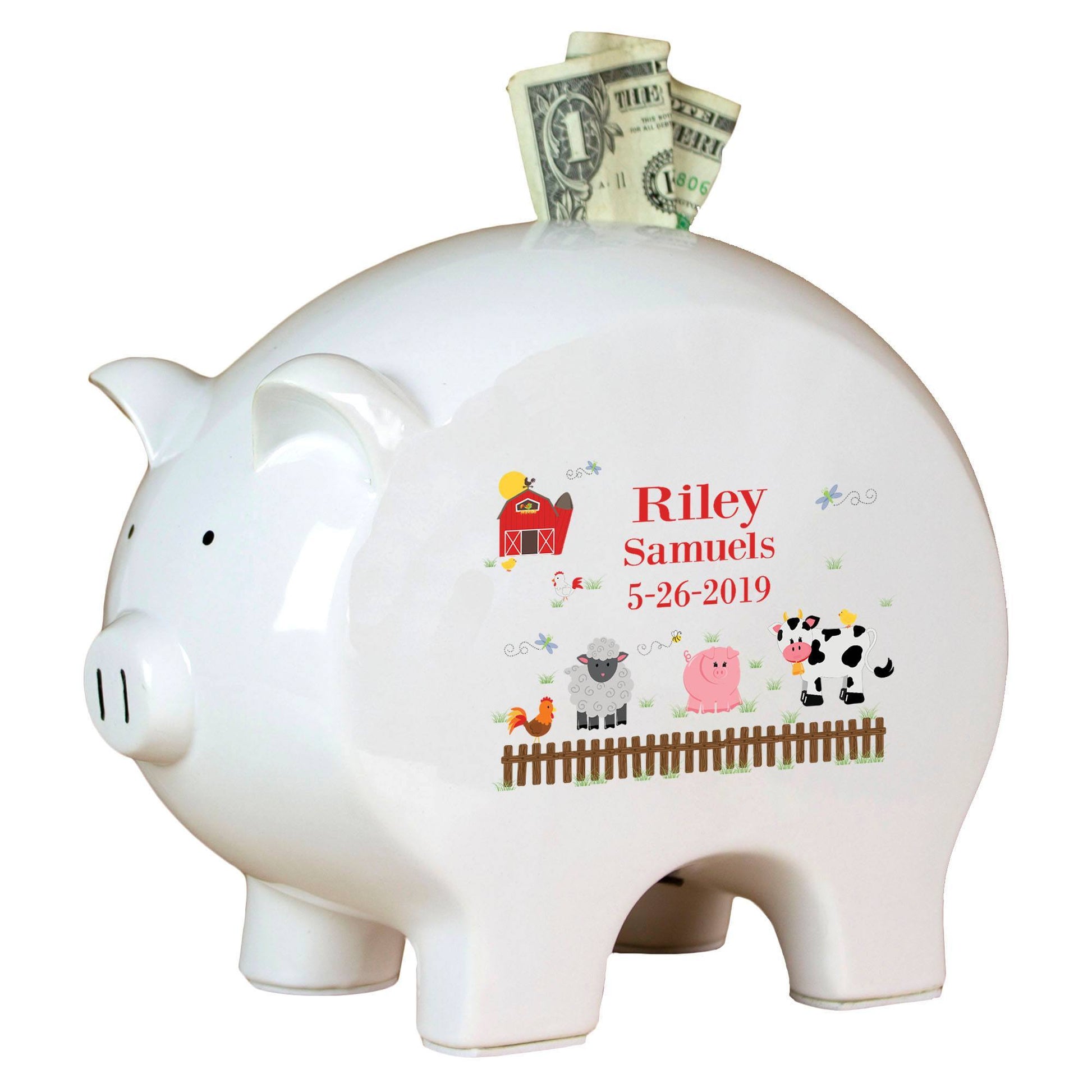 Personalized Piggy Bank - Barnyard - MyBambino.com