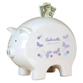 Personalized Piggy Bank - Lavender Butterflies - MyBambino.com
