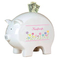 Personalized Piggy Bank - Stemmed Flowers - MyBambino.com