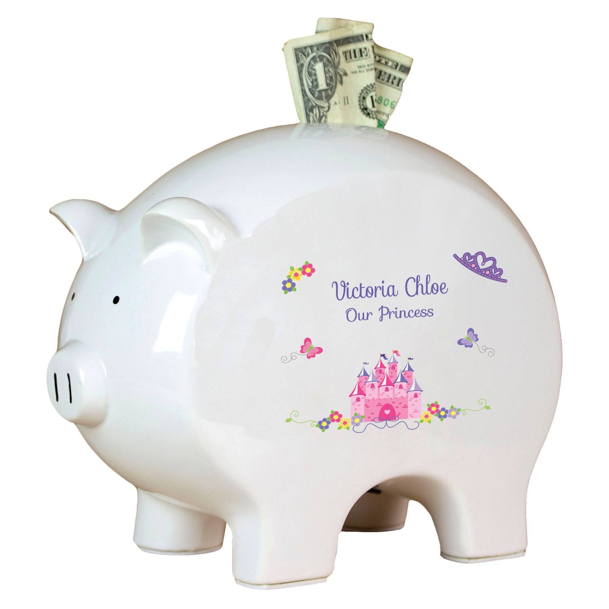 Personalized Piggy Bank - Princess Castle - MyBambino.com