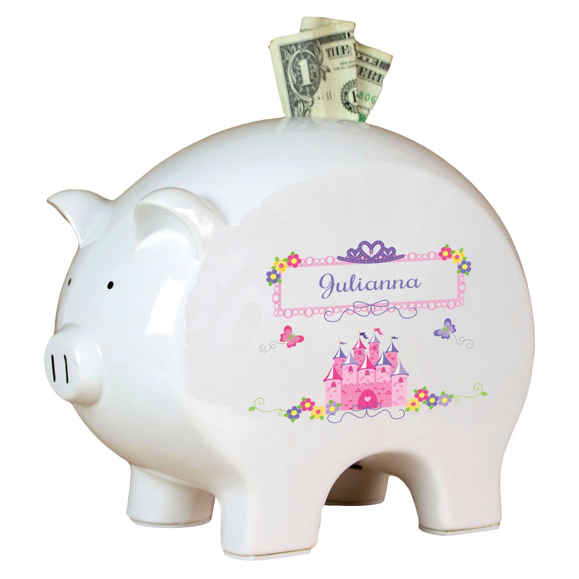 Personalized Piggy Bank - Princess Castle - MyBambino.com