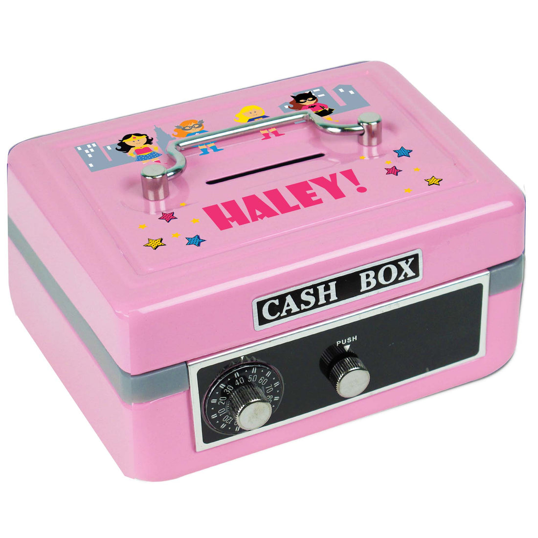 Girl's Pink Superhero Cash Box - MyBambino.com