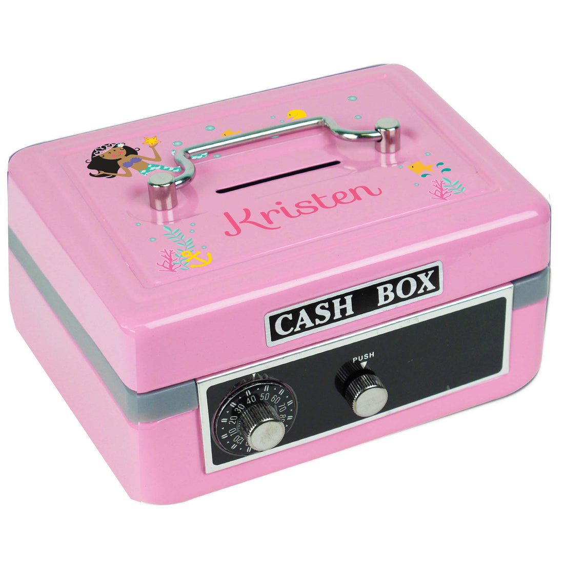 Pink Cash Box - Mermaid - dark hair/skin - MyBambino.com