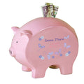 Personalized Pink Piggy Bank - Lavender Butterflies - MyBambino.com