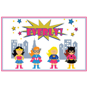 Personalized Placemat with Super Girls design