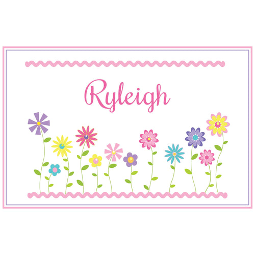 Personalized Placemat with Stemmed Flowers design