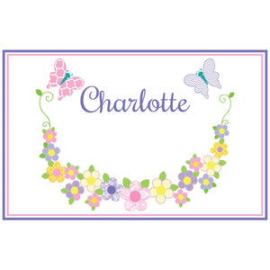 Personalized Placemat with Pastel Butterflies design
