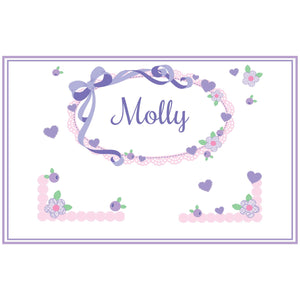 Personalized Placemat with Lacey Bow design