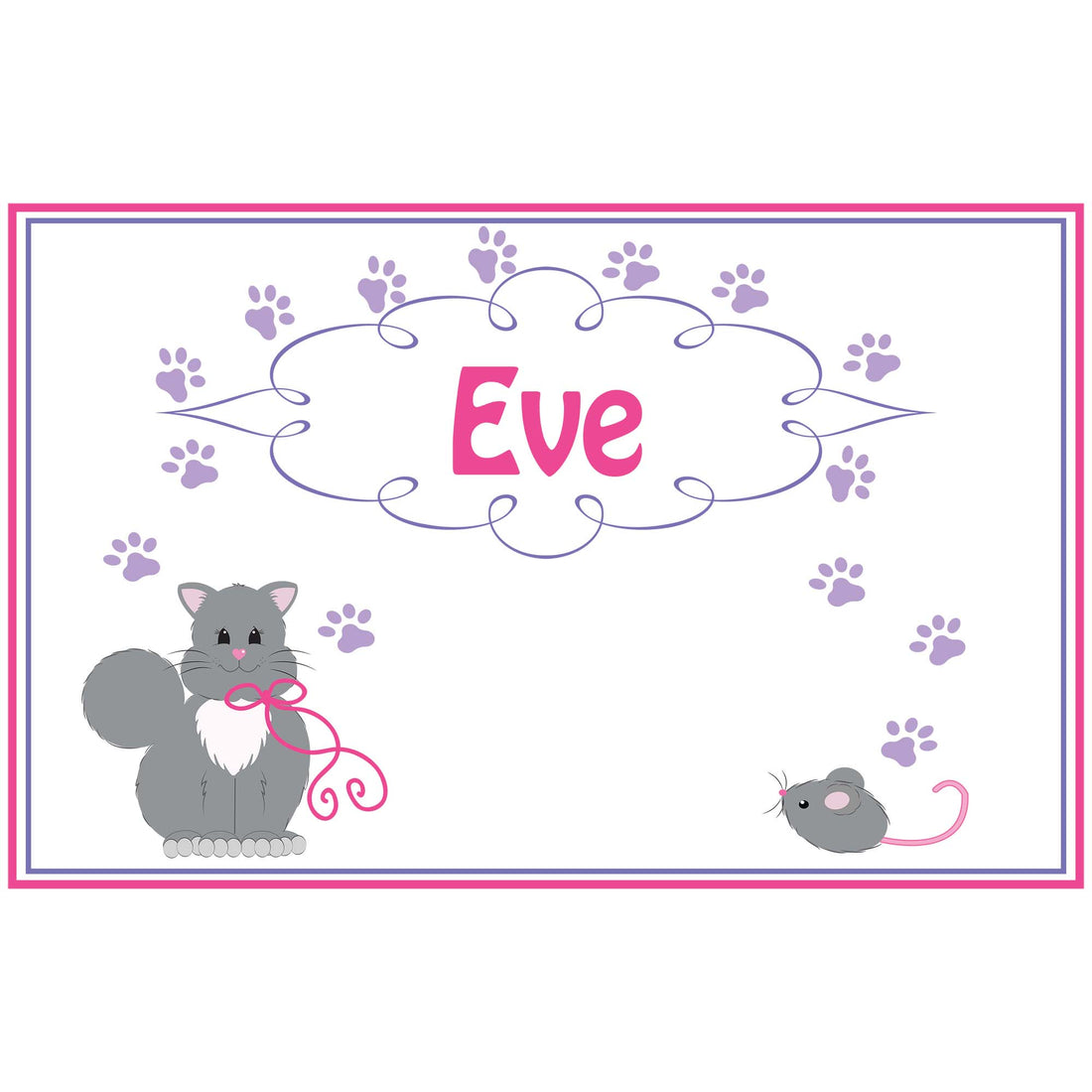 Personalized Placemat with Kitty Cat design
