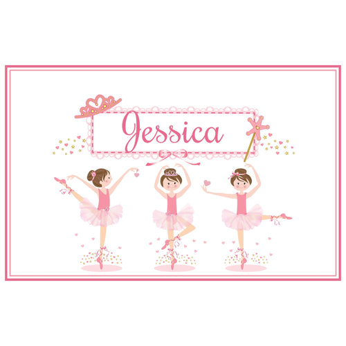 Personalized Placemat with Ballerina Brunette design