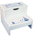 Sailboat White Storage Step Stool - MyBambino.com