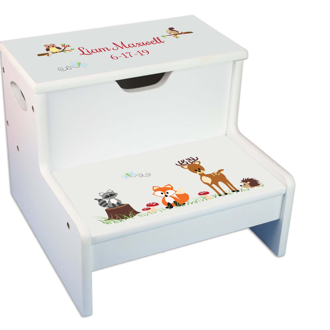Woodland White Storage Step Stool - MyBambino.com