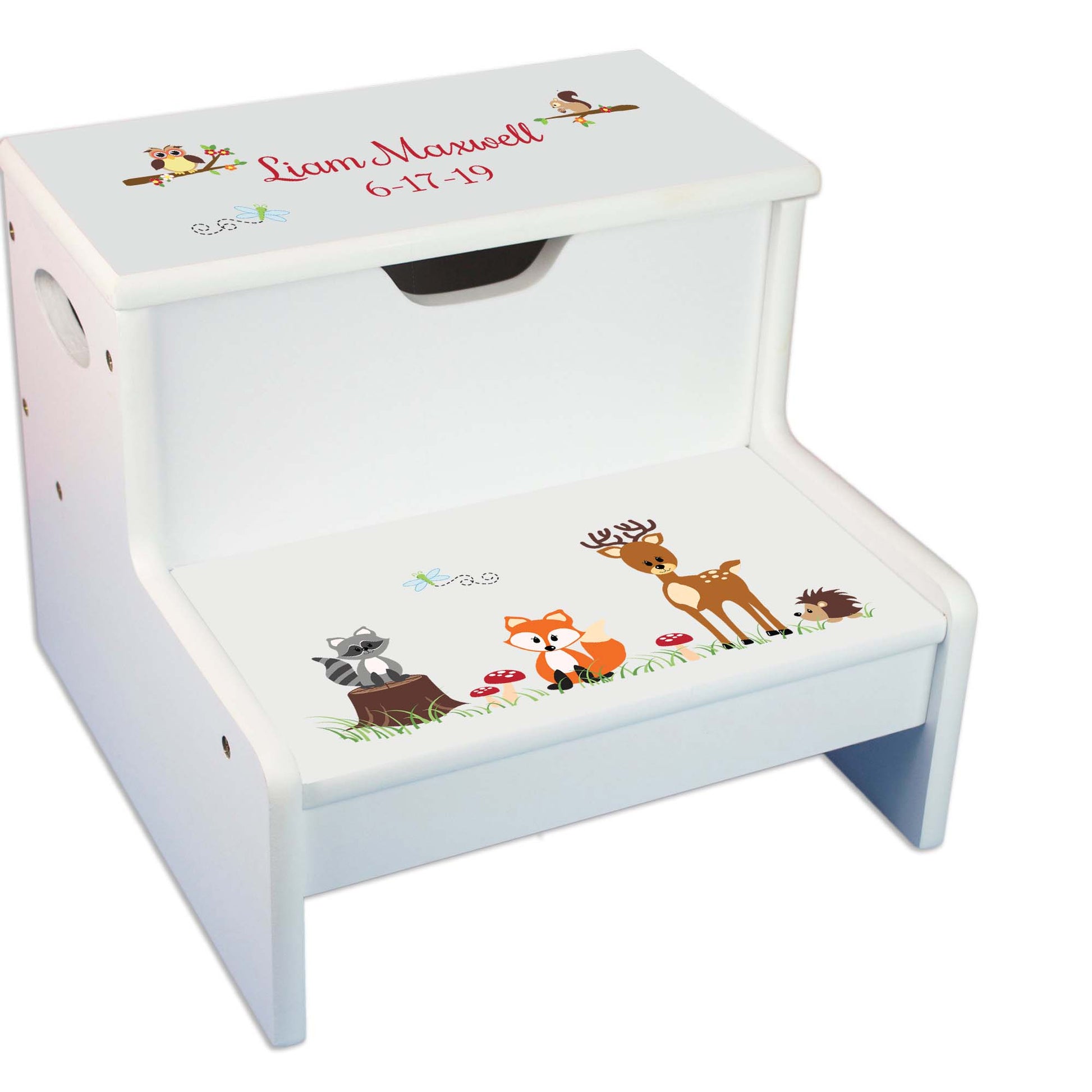 Woodland White Storage Step Stool - MyBambino.com