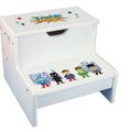 Girls Superhero White Storage Step Stool - MyBambino.com