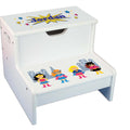 Girls Superhero White Storage Step Stool - MyBambino.com