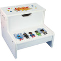 African American Superhero White Storage Step Stool - MyBambino.com