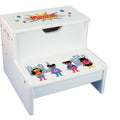 African American Superhero Girl White Storage Step Stool - MyBambino.com