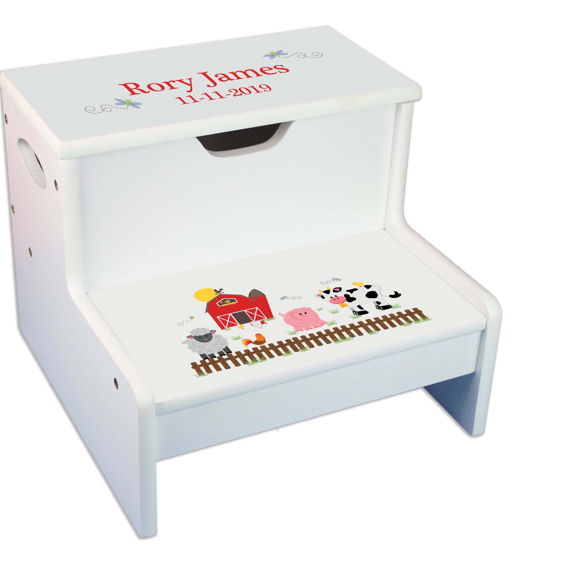 Barnyard White Storage Step Stool - MyBambino.com