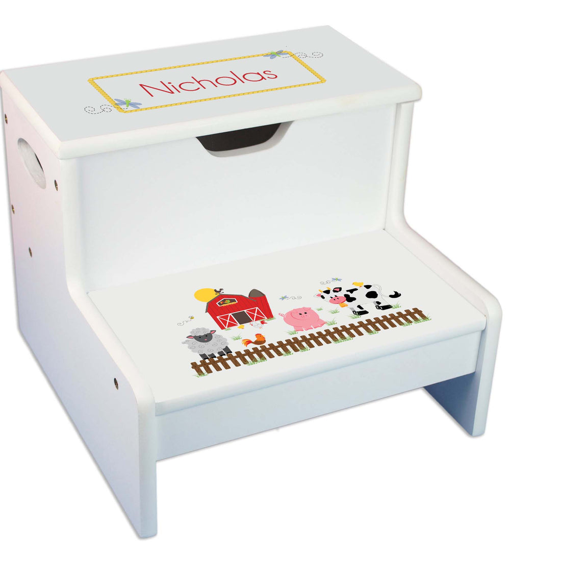 Barnyard White Storage Step Stool - MyBambino.com