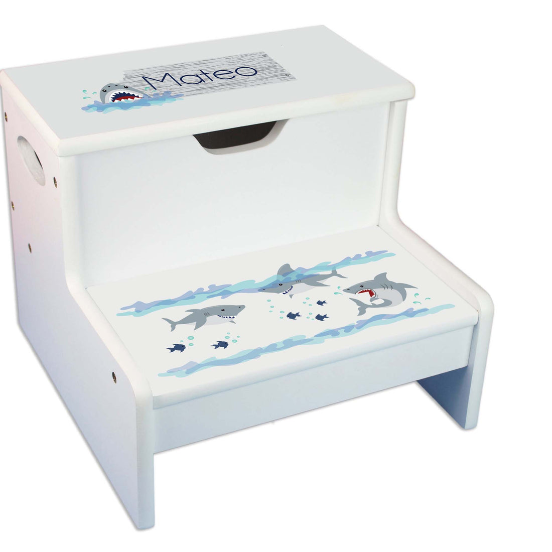 Shark White Storage Step Stool - MyBambino.com