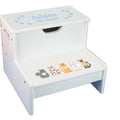 Blue Cats White Storage Step Stool - MyBambino.com