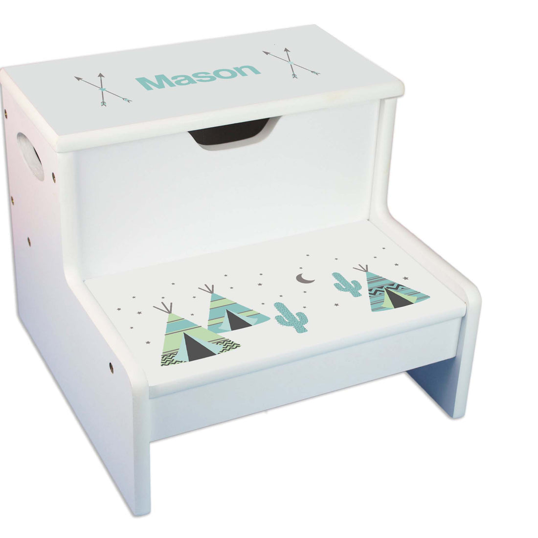 Teepee White Storage Step Stool - MyBambino.com